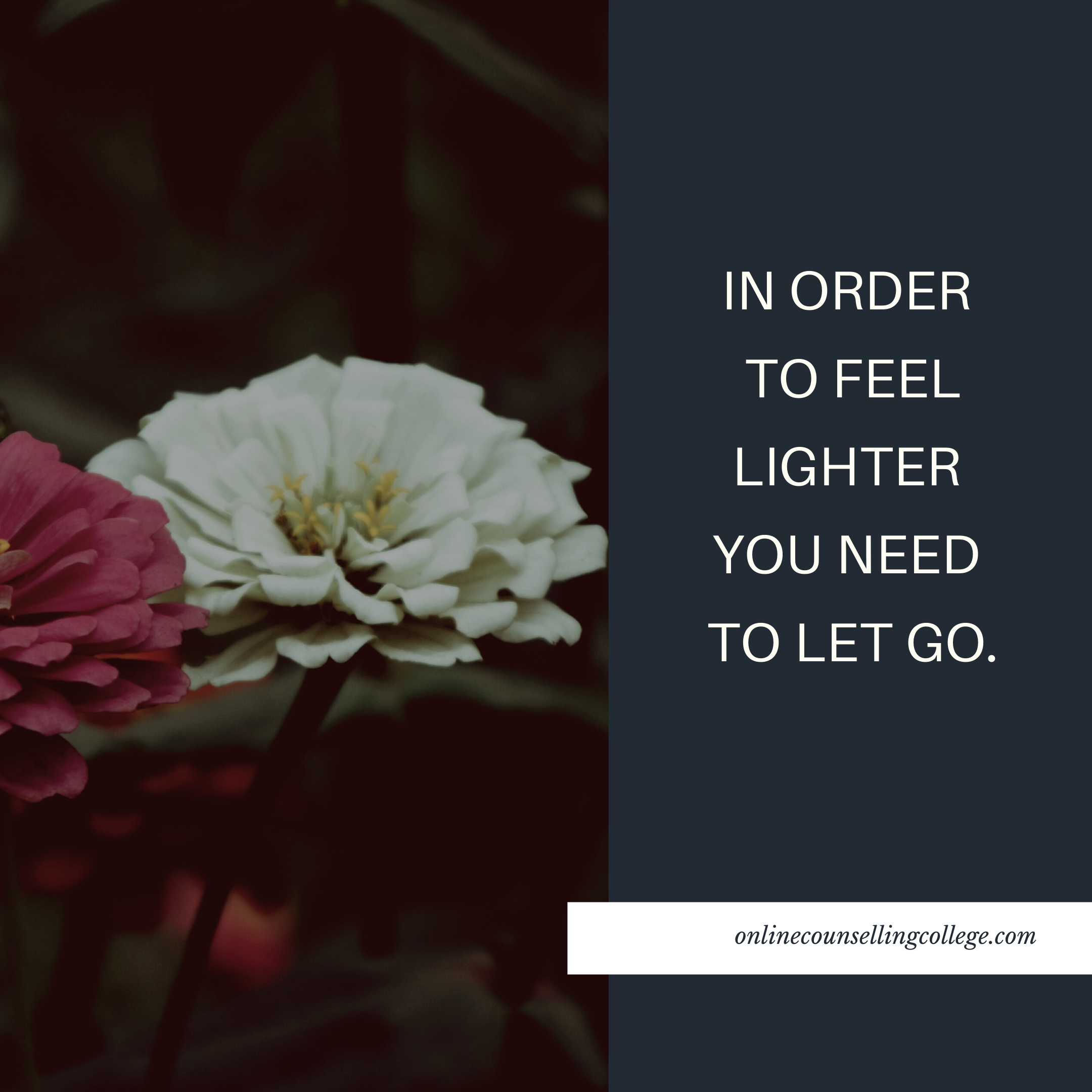 In order to feel lighter we need to let go
